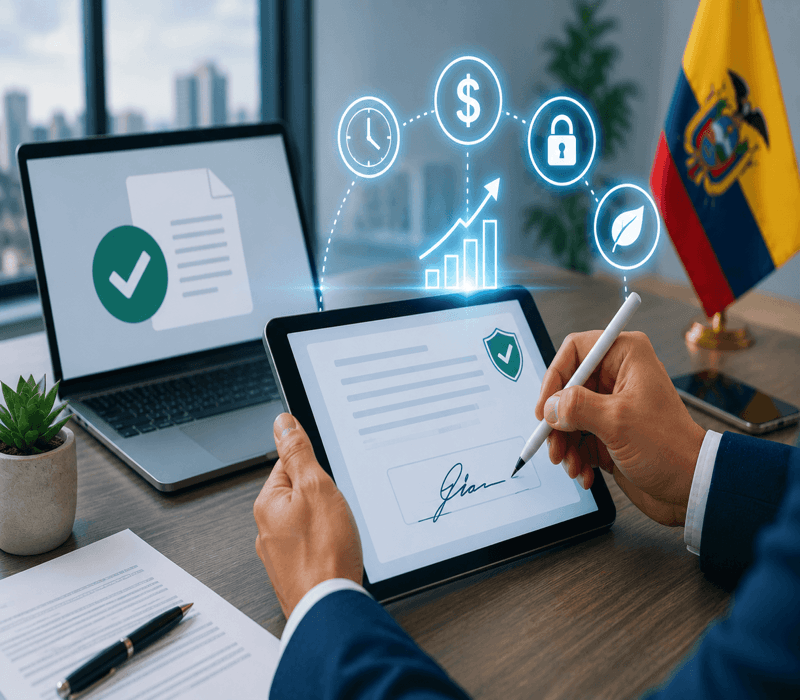 Beneficios firma electrónica contratos Ecuador