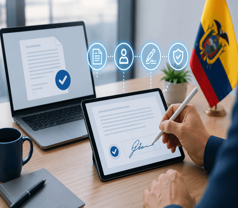 Cómo firmar contrato electrónico Ecuador