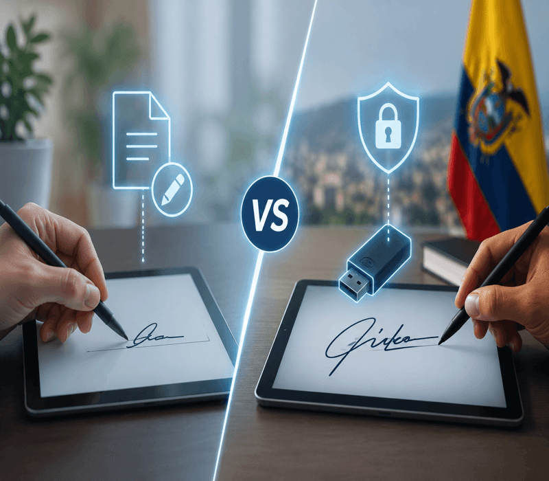 Firma electrónica vs firma digital Ecuador